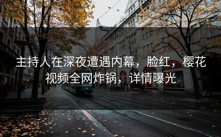 主持人在深夜遭遇内幕，脸红，樱花视频全网炸锅，详情曝光