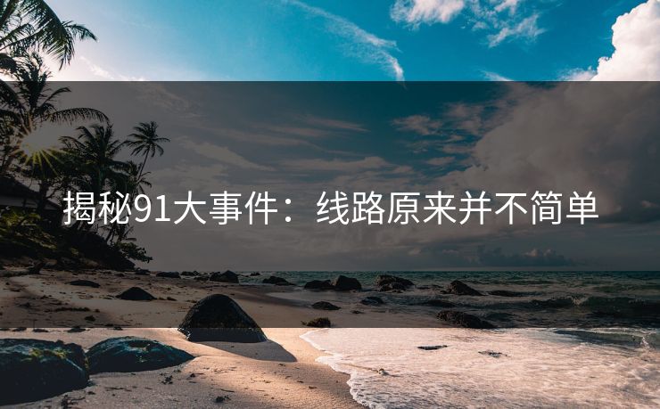 揭秘91大事件:线路原来并不简单 揭秘91大事件:线路原来并不简单
