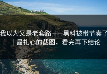 我以为又是老套路——黑料被带节奏了｜最扎心的截图，看完再下结论