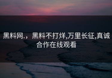 黑料网.，黑料不打烊,万里长征,真诚合作在线观看