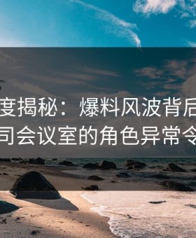 91网深度揭秘：爆料风波背后，当事人在公司会议室的角色异常令人意外