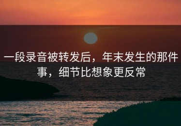 一段录音被转发后，年末发生的那件事，细节比想象更反常