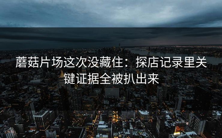 蘑菇片场这次没藏住：探店记录里关键证据全被扒出来